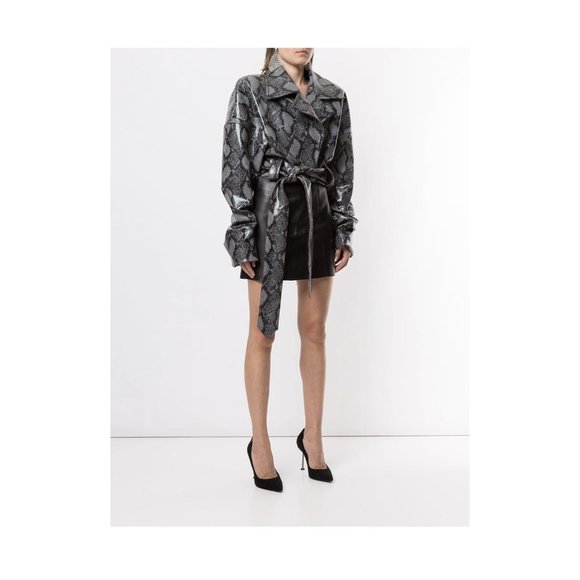 LaQuan Smith Teddy Bear Python-Print Jacket - Picture 4 of 12